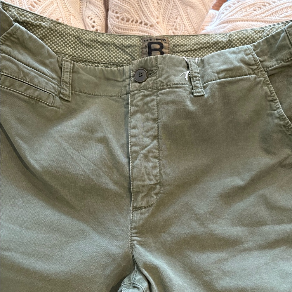 Bensimon Olive Green Straight Leg Pants
